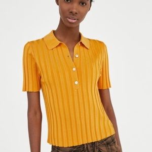 Zara Tops - Zara yellow ribbed polo Zara Tops - Zara yellow ribbed polo